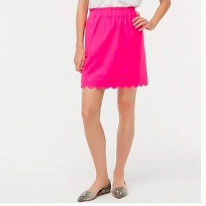 J. Crew Pink Sidewalk Skirt with Scalloped Hem